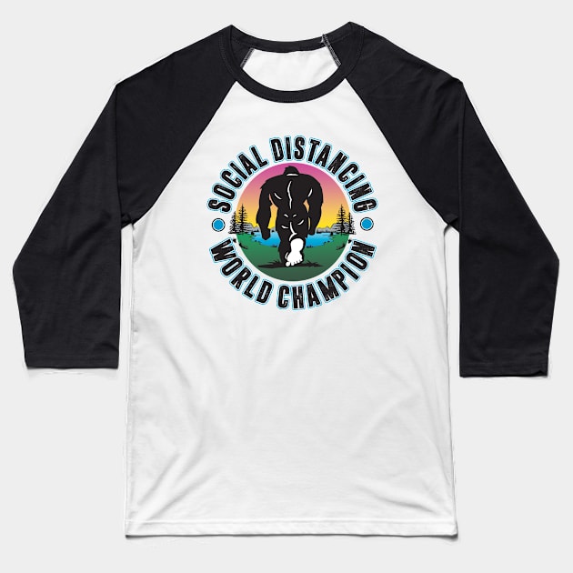 Social Distance WC Baseball T-Shirt by Digitanim8tor